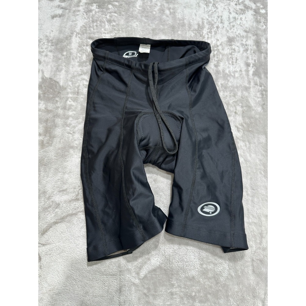 Performance Men's Medium Black Padded Cycling Shorts‎ Athletic Polyester Spandex